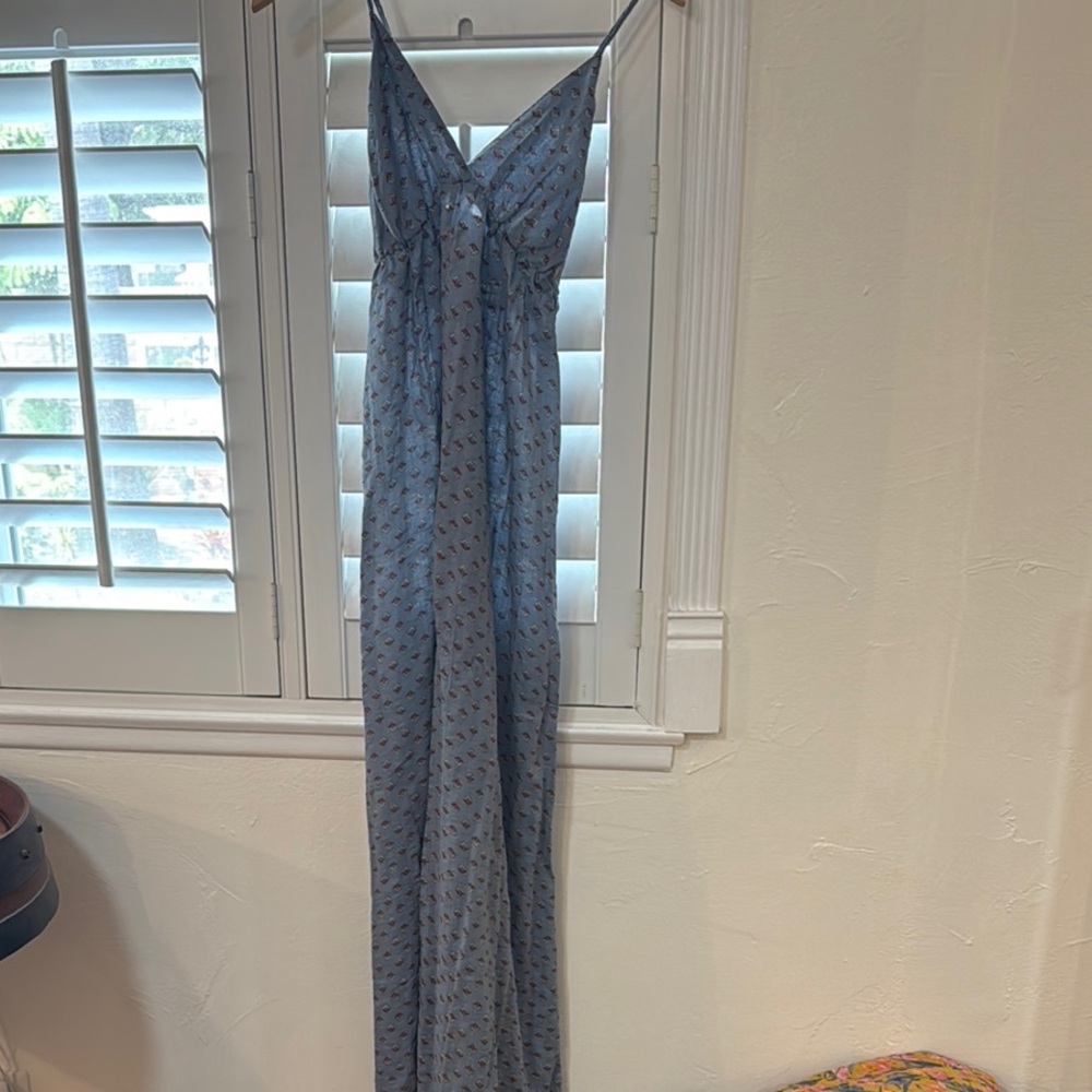 Lovestitch Blue Block print Maxi Dress